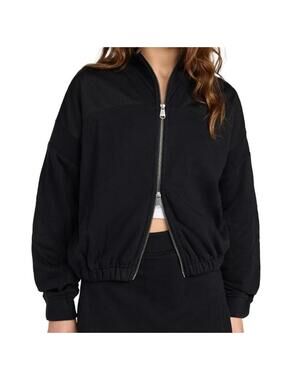 Free People Movement Black Womens Dual Direction Zipper Sweatshirt size M